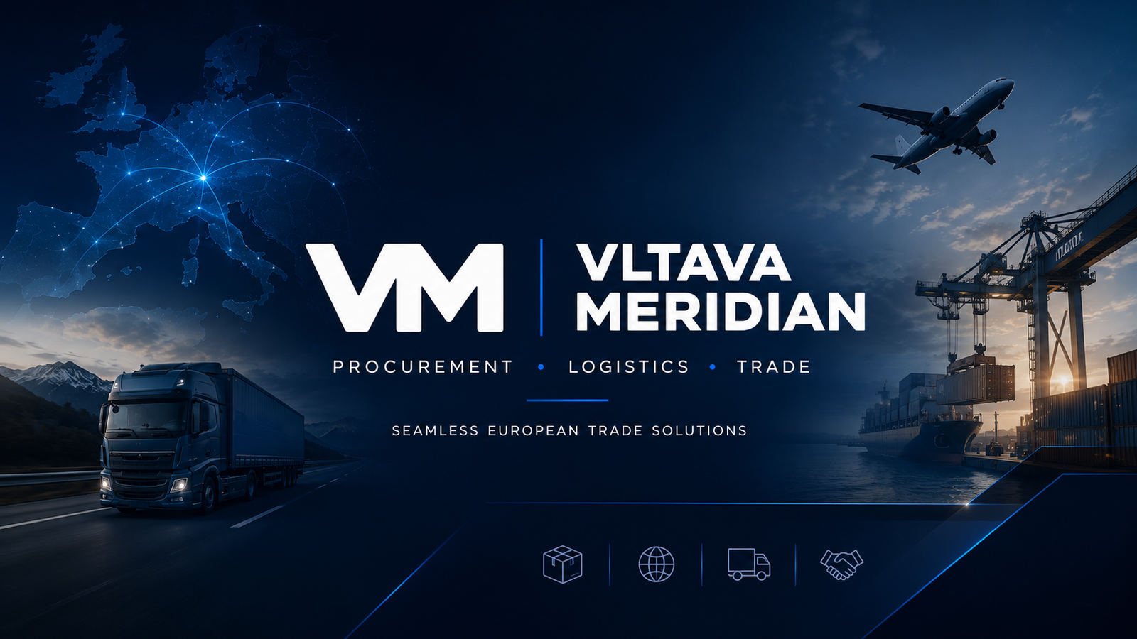 European logistics and trade banner